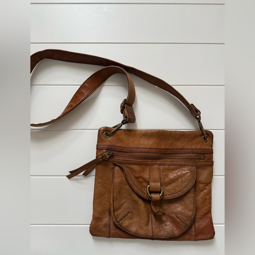 Fossil Brown Leather Crossbody Bag
